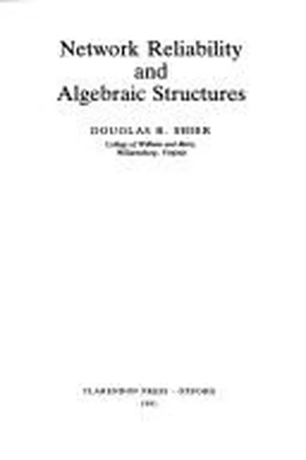 Capa de Network reliability and algebraic structures