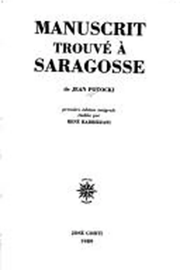 Capa de Manuscrit trouvé à Saragosse