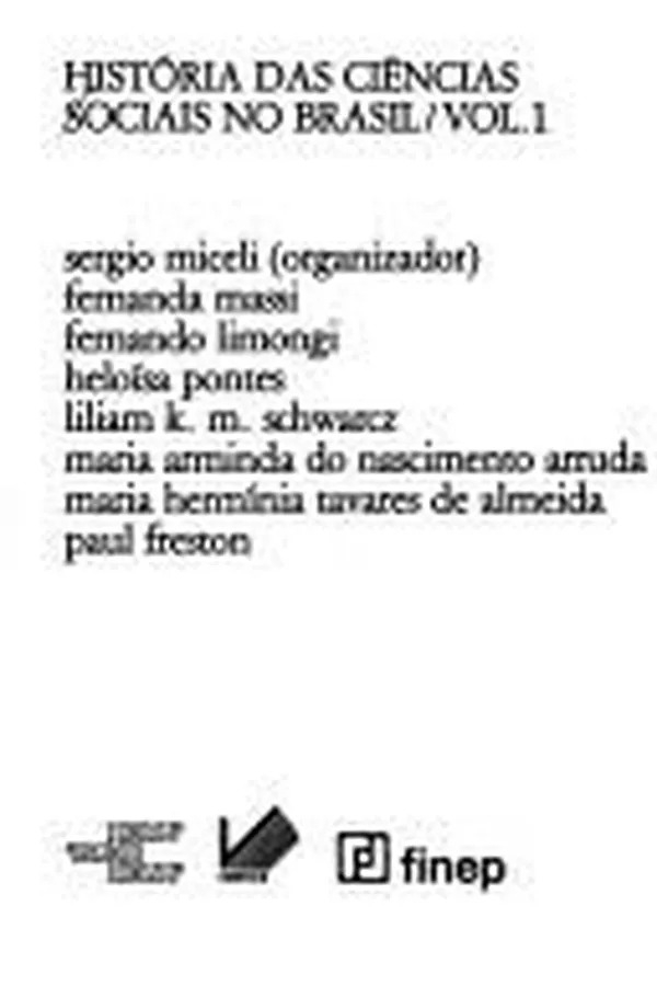 Capa de História das ciências sociais no Brasil