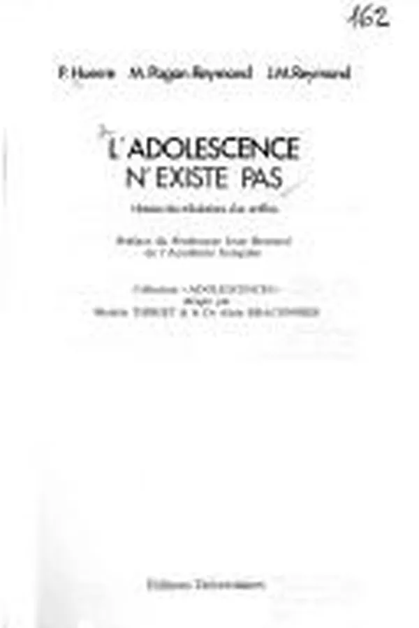 Capa de L' adolescence n'existe pas