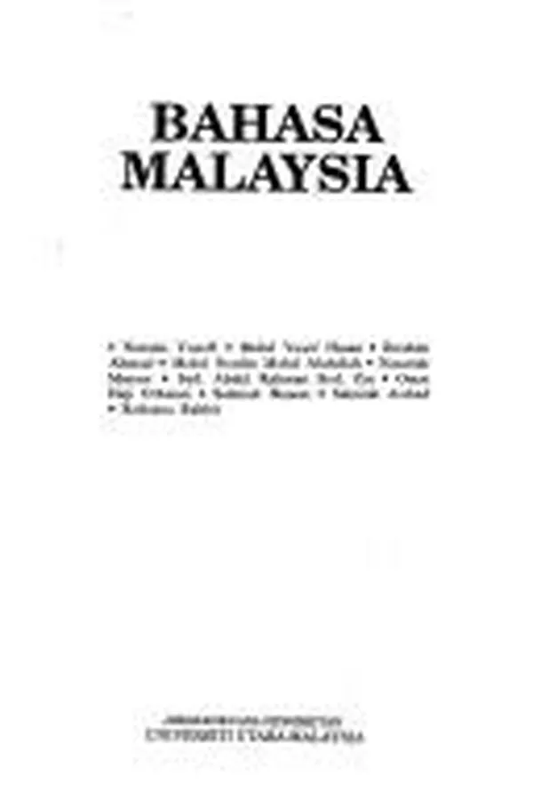 Capa de Bahasa Malaysia