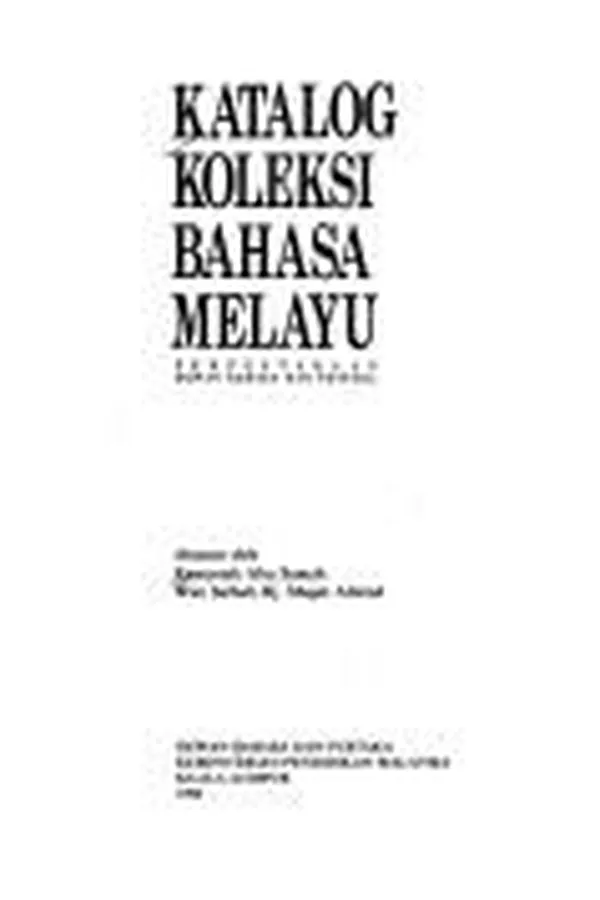 Capa de Katalog koleksi bahasa Melayu Perpustakaan Dewan Bahasa dan Pustaka