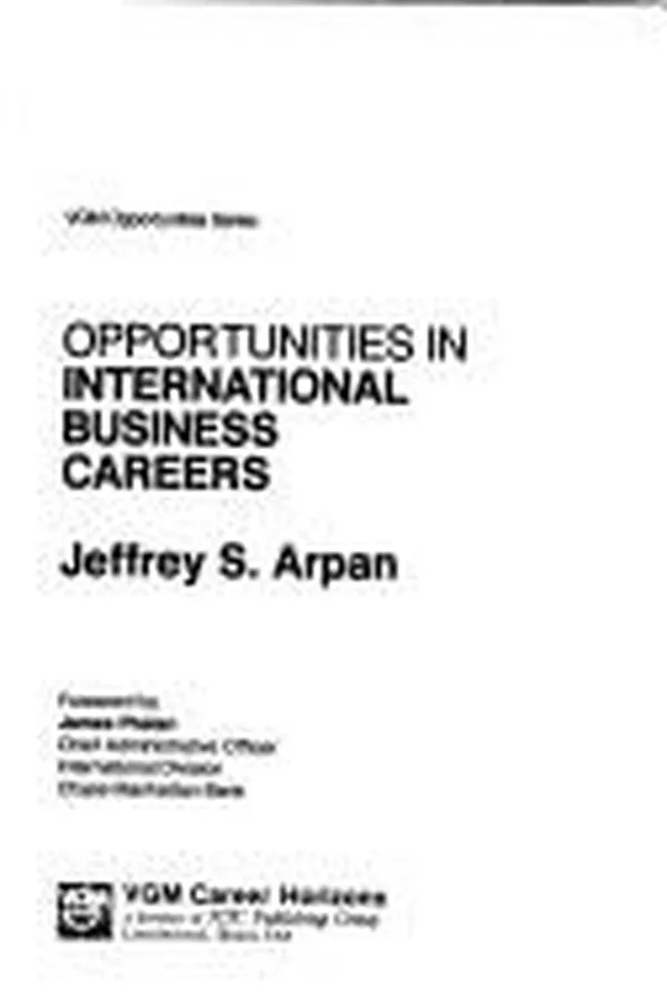 Capa de Opportunities in international business careers