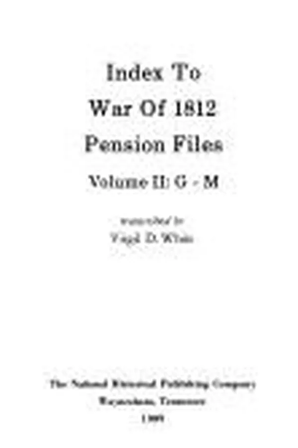 Capa de Index to War of 1812 pension files