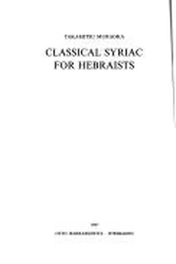 Capa de Classical Syriac for Hebraists