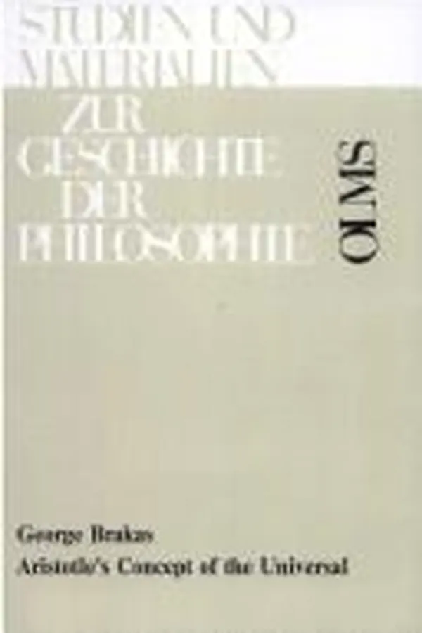 Capa de ARISTOTLE'S CONCEPT OF THE UNIVERSAL