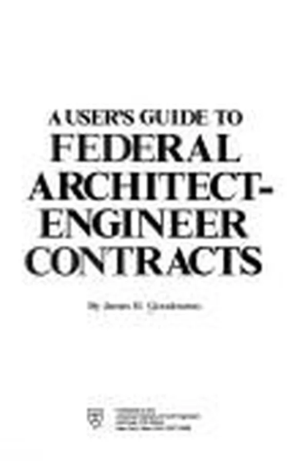 Capa de A user's guide to federal architect-engineer contracts