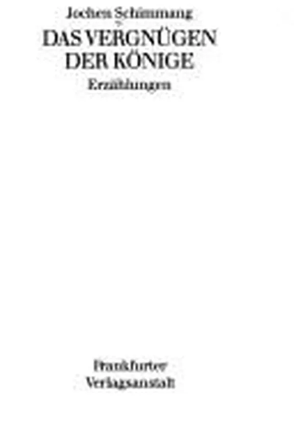 Capa de Das Vergnügen der Könige