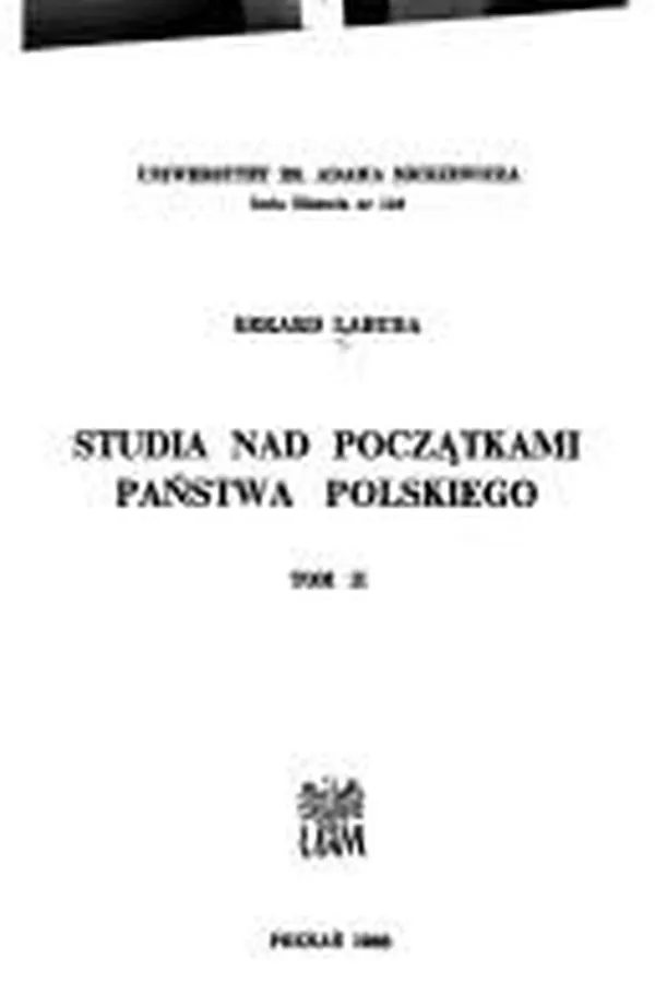 Capa de Studia nad początkami państwa polskiego