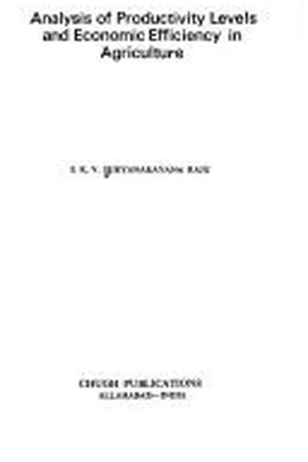 Capa de Analysis of productivity levels and economic efficiency in agriculture
