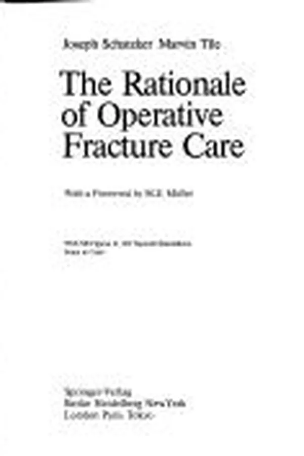 Capa de The rationale of operative fracture care