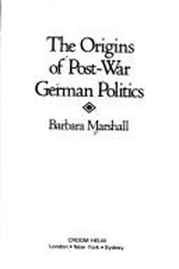 Capa de The origins of post-war German politics