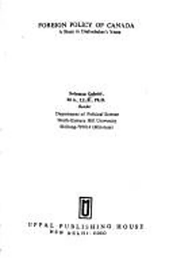 Capa de Foreign policy of Canada