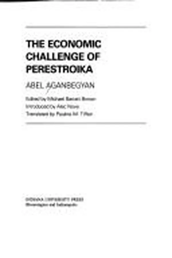 Capa de The economic challenge of perestroika