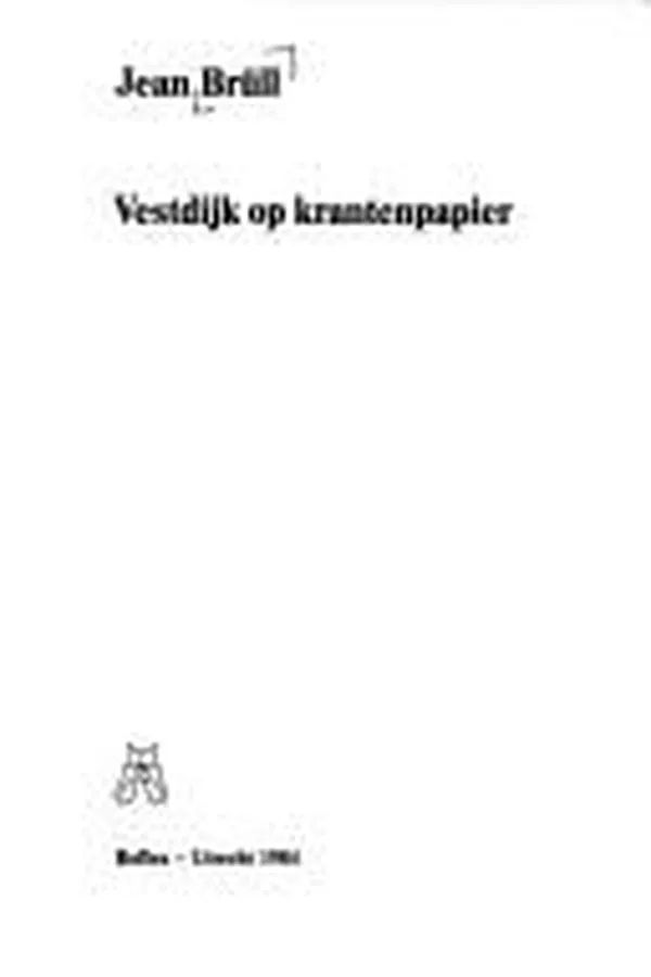 Capa de Vestdijk op krantenpapier