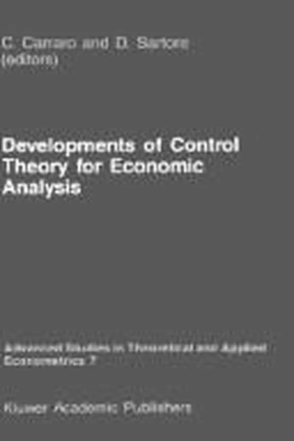 Capa de Developments of control theory for economic analysis