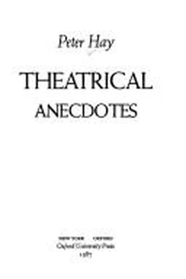 Capa de Theatrical anecdotes