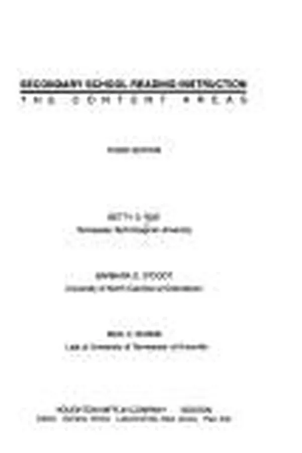 Capa de Secondary school reading instruction