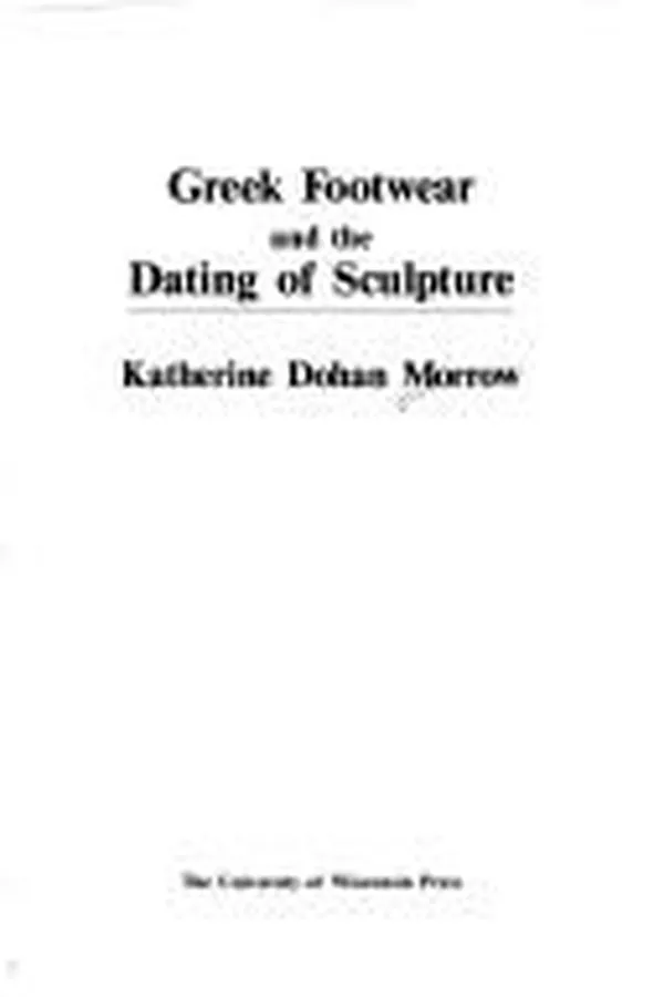 Capa de Greek footwear and the dating of sculpture