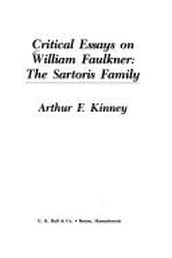 Capa de Critical essays on William Faulkner--the Sartoris family