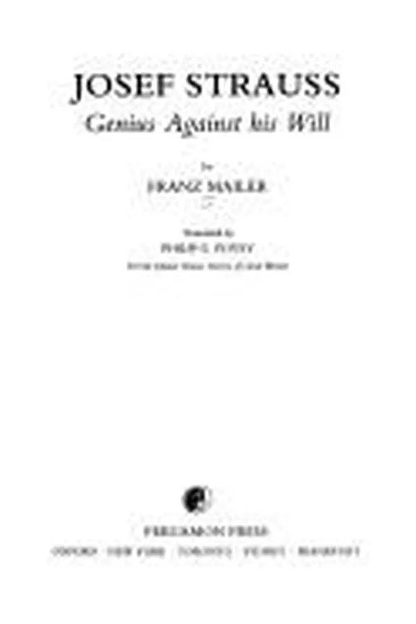 Capa de Josef Strauss