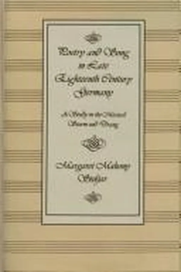 Capa de Poetry and song in late eighteenth century Germany
