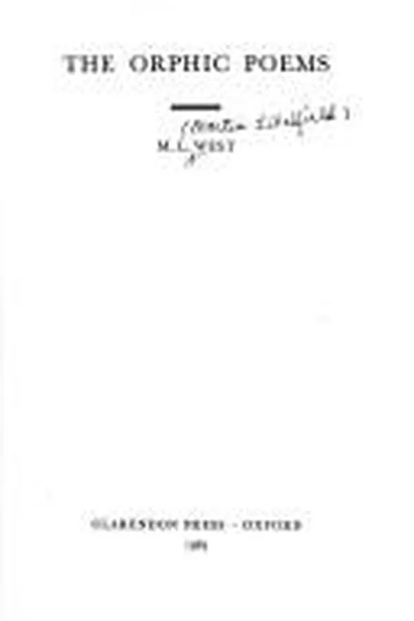 Capa de The Orphic poems
