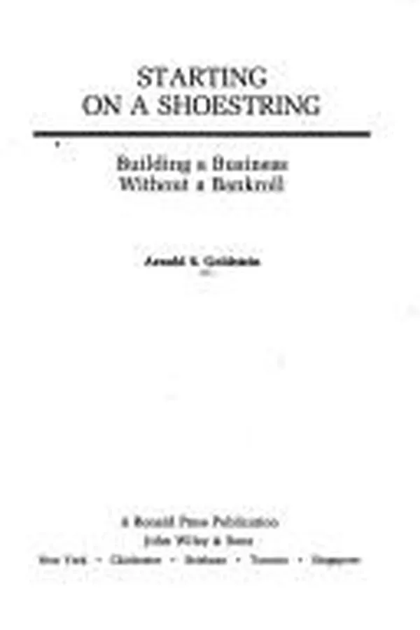 Capa de Starting on a shoestring
