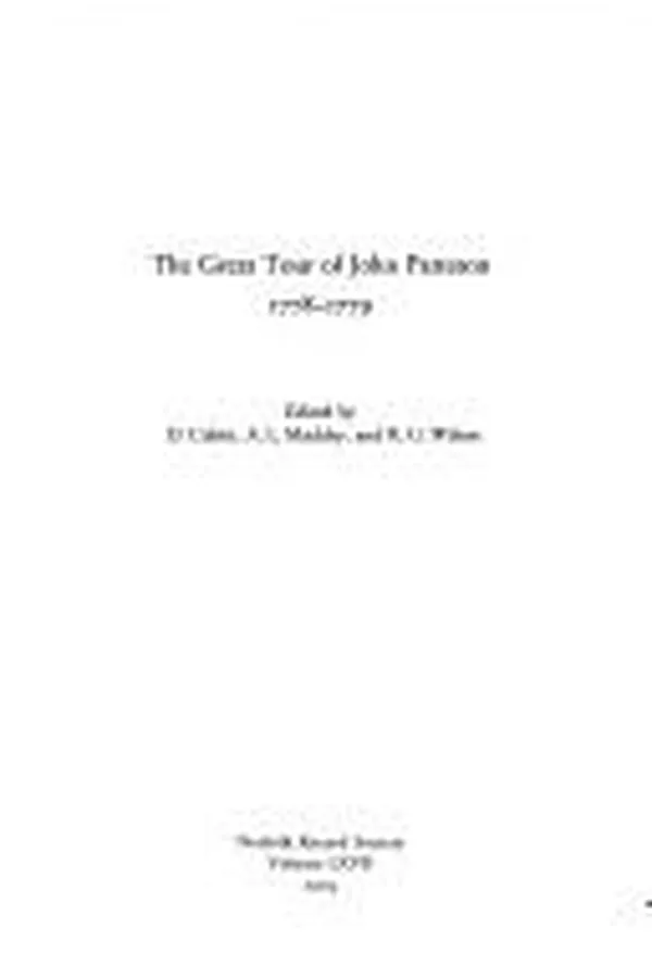 Capa de The great tour of John Patteson, 1778-1779