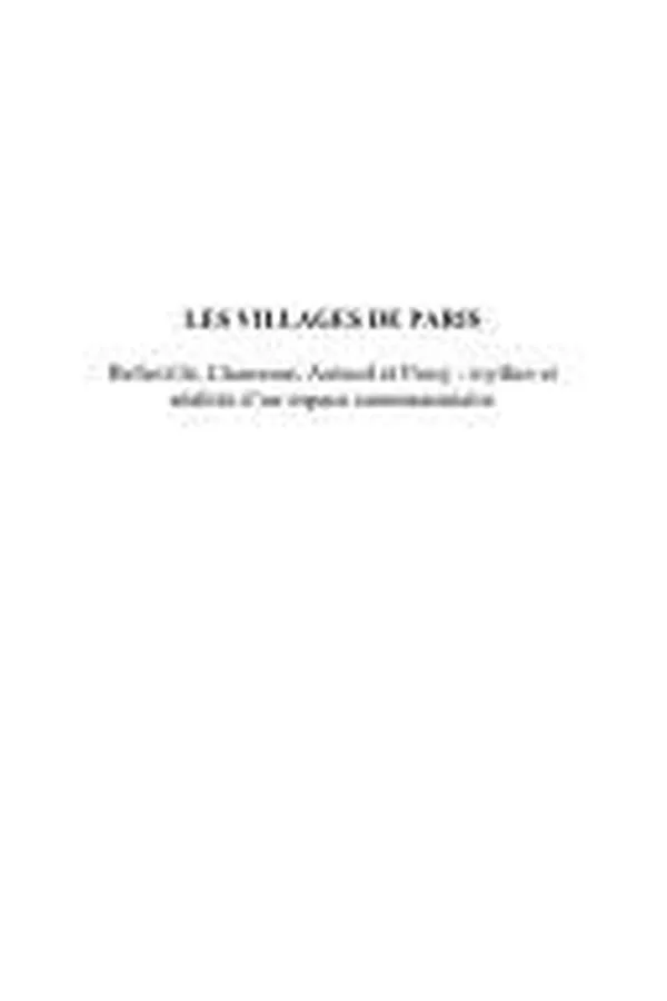 Capa de Les villages de Paris