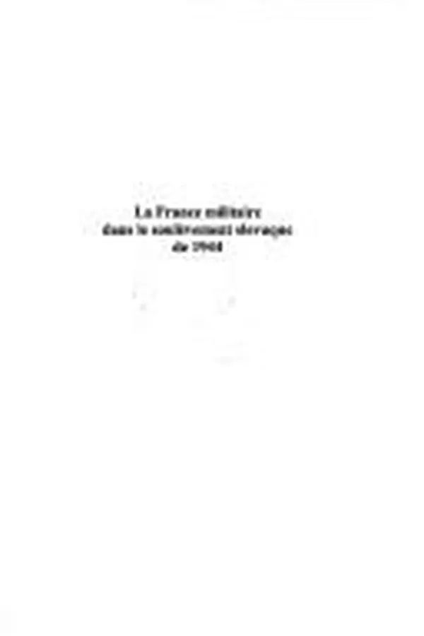 Capa de La France militaire dans le soulèvement slovaque de 1944