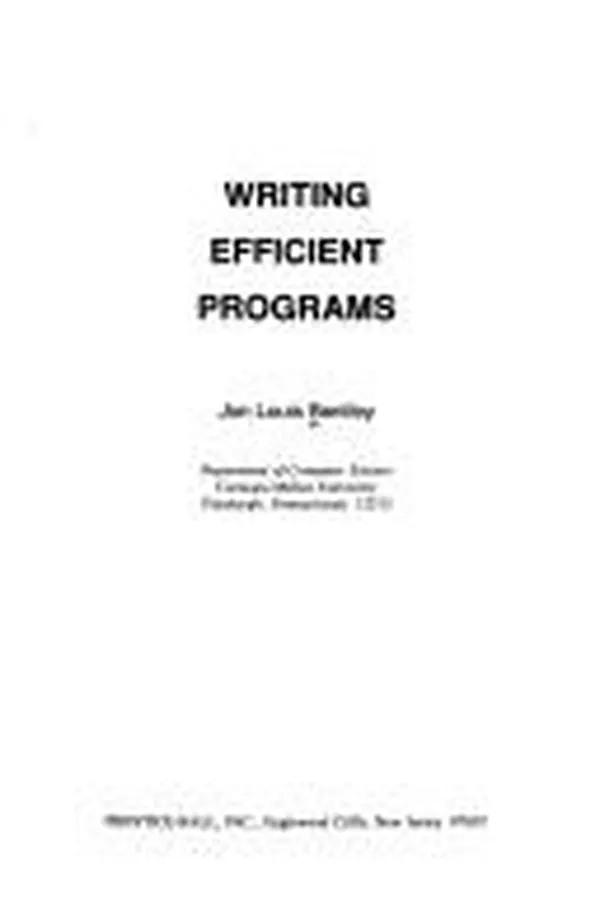 Capa de Writing efficient programs