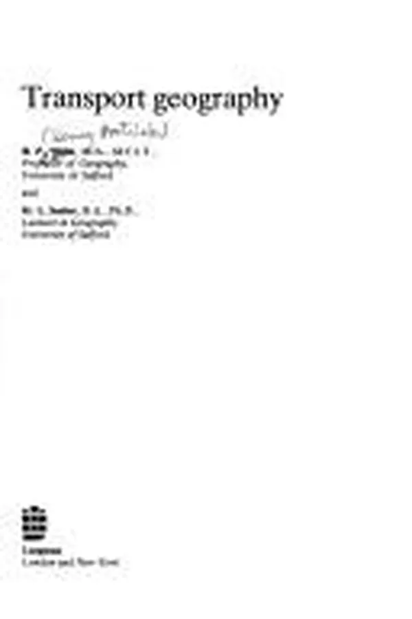 Cover of Transport geography
