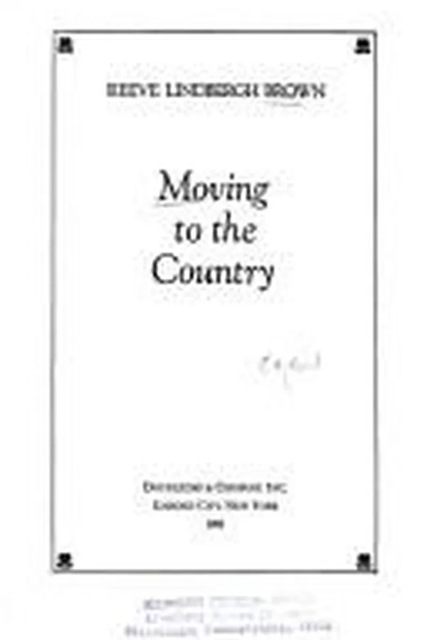 Capa de Moving to the country