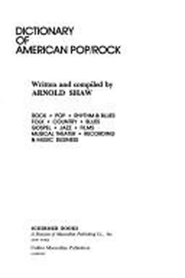 Capa de Dictionary of American Pop Rock
