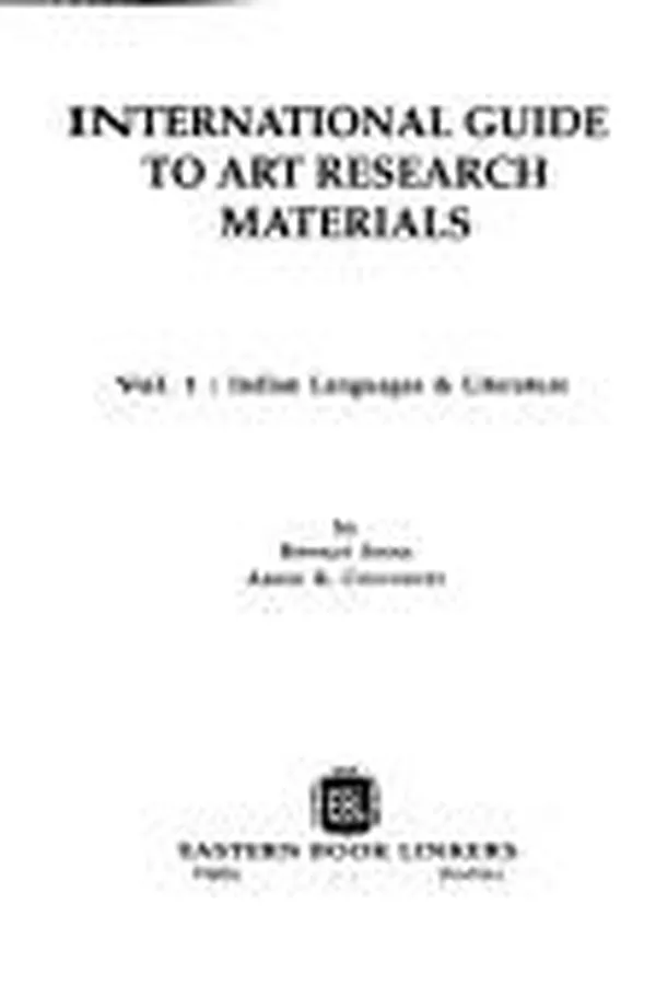 Capa de International guide to art research materials