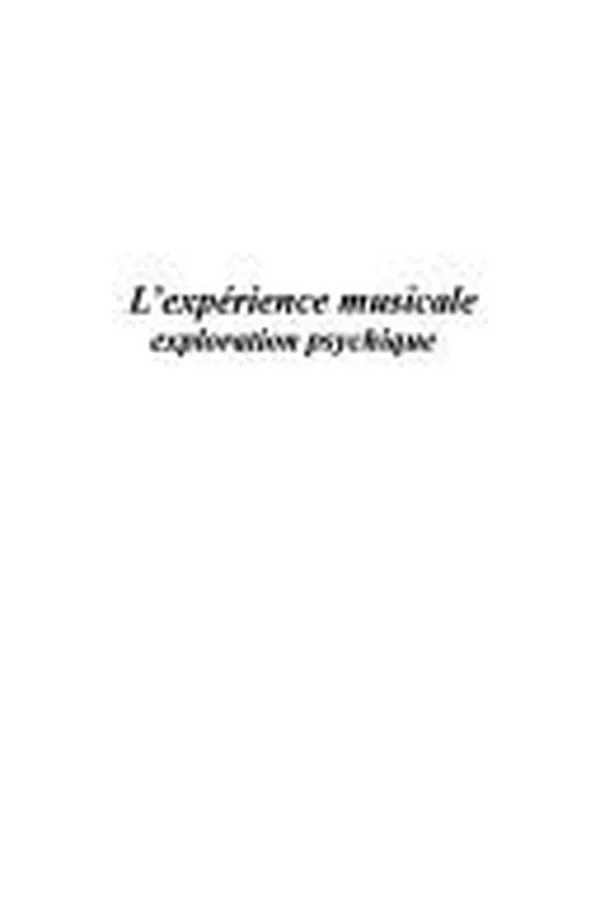 Capa de L' expérience musicale