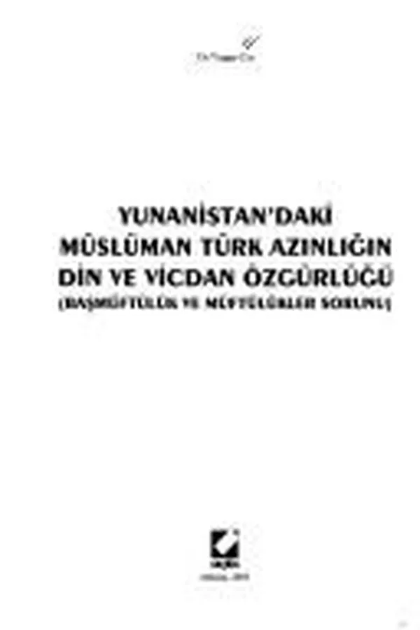 Capa de Yunanistan'daki Müslüman Türk azınlığın din ve vicdan özgürlüğü