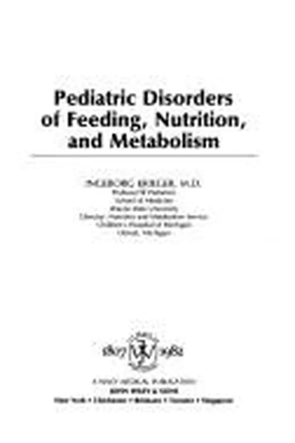 Capa de Pediatric disorders of feeding, nutrition, and metabolism