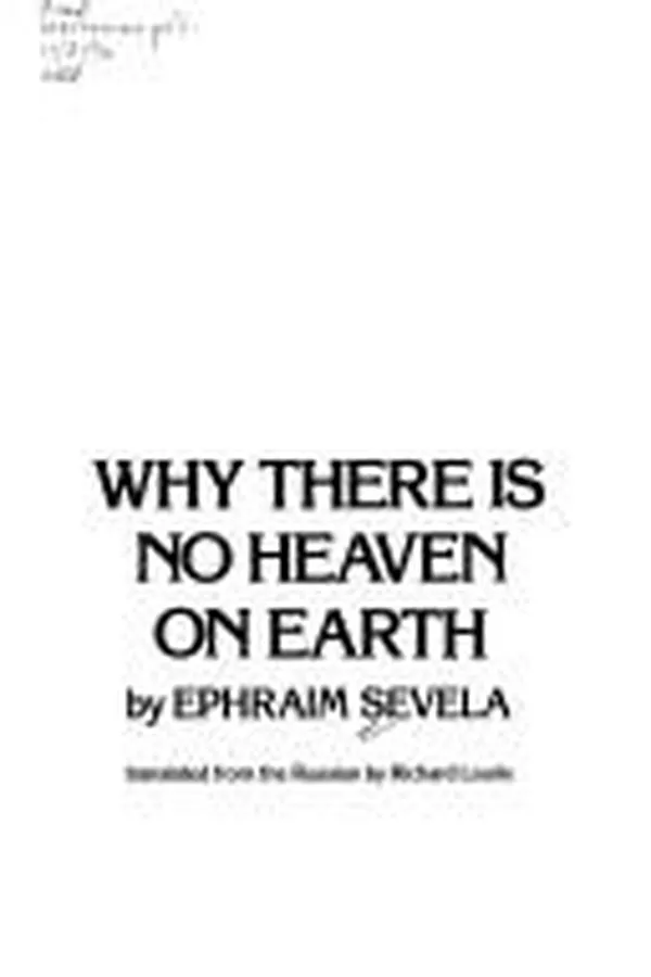 Cover of Why there is no heaven on earth