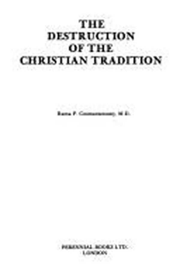 Capa de The destruction of the Christian tradition