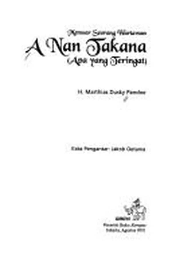 Capa de A nan takana (apa yang teringat)