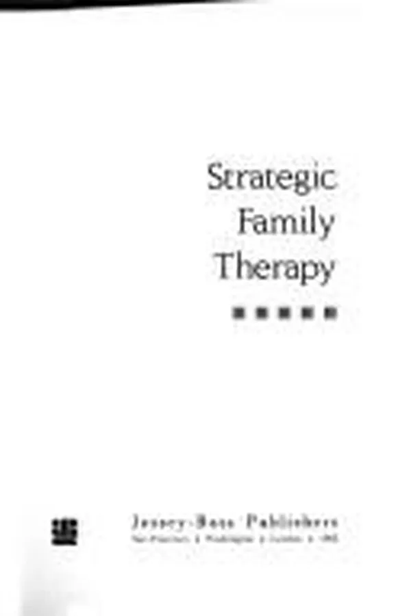 Capa de Strategic family therapy
