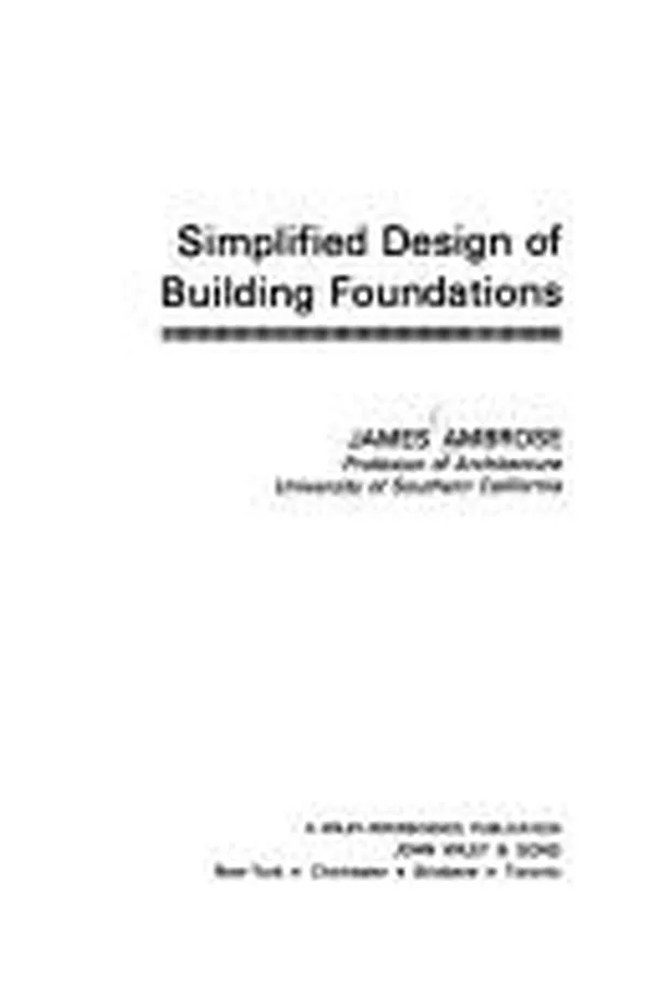 Capa de Simplified design of building foundations