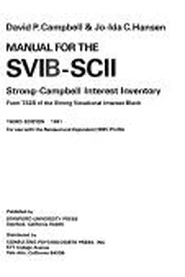 Capa de Manual for the SVIB-SCII