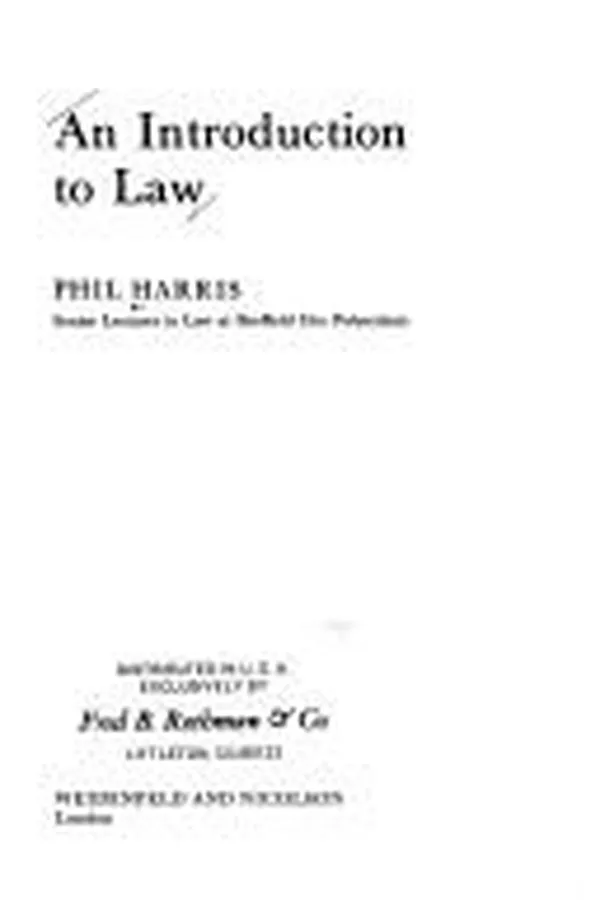 Capa de An introduction to law