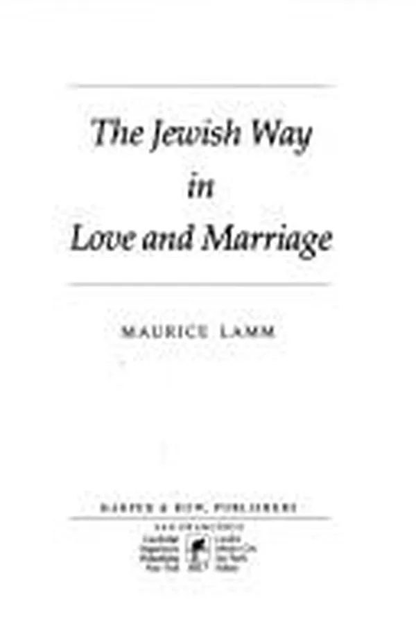Capa de The Jewish way in love and marriage
