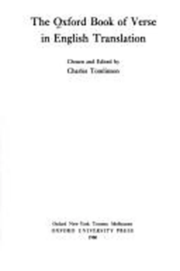 Capa de The Oxford book of verse in English translation