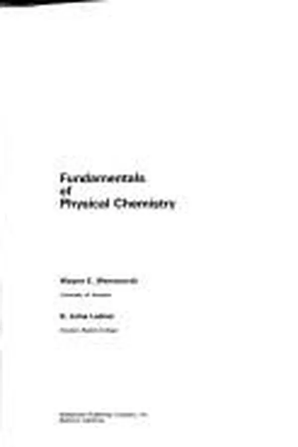 Capa de Fundamentals of physical chemistry