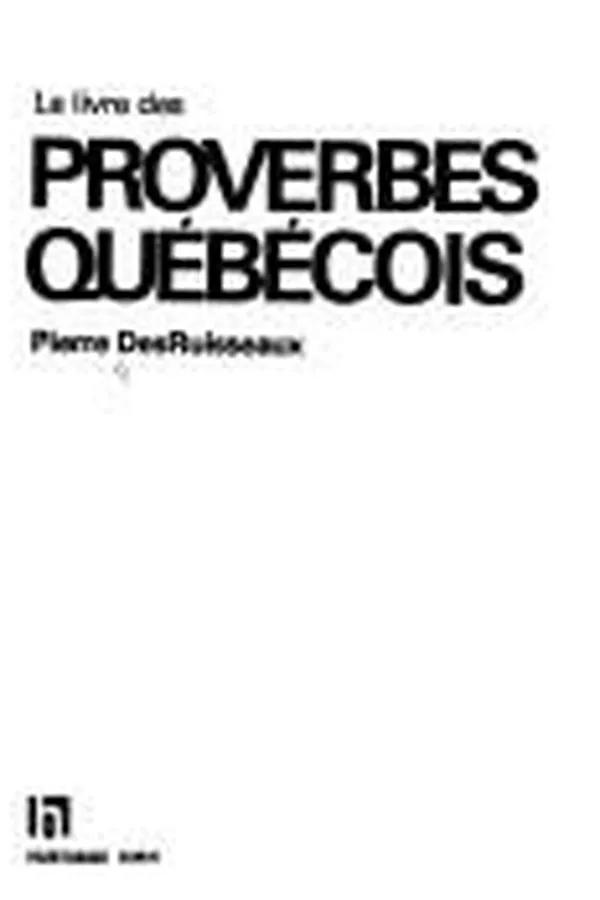 Capa de Le livre des proverbes québécois